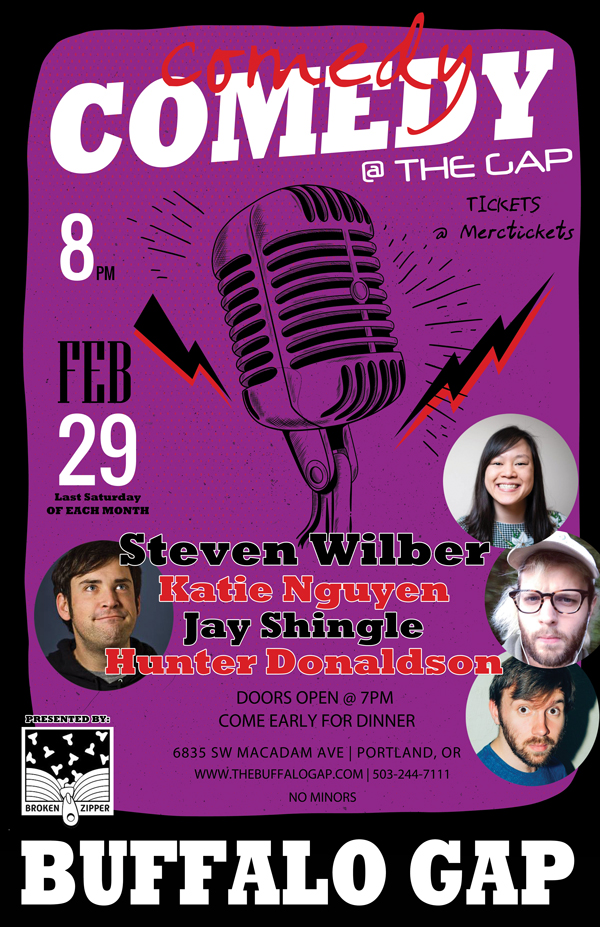 Broken Zipper Presents Comedians with Character Tickets Buffalo Gap